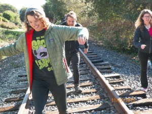 Visitors LCD PoundFist'Em and Just Zach on the tracks