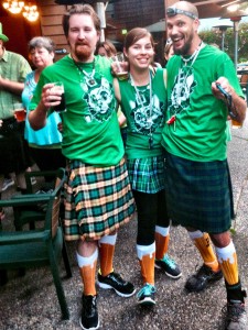The lepre-pussy's! Matching shirts planned, matching beer socks was just luck of the irish!